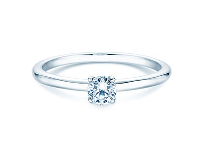 Bague de fiançailles Classic 4 en 9K or blanc avec diamant 0,20ct H/SI