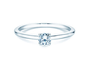 Bague de fiançailles Classic 4 en 9K or blanc avec diamant 0,20ct H/SI