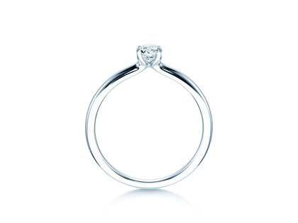 Bague de fiançailles Classic 4 en 9K or blanc avec diamant 0,20ct H/SI