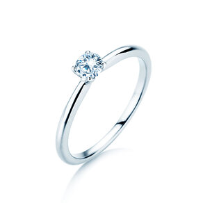 Bague de fiançailles Classic 4 en 9K or blanc avec diamant 0,20ct H/SI
