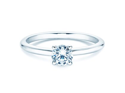 Bague de fiançailles Classic 4 dans 14K or blanc avec diamant 0,40ct H/SI