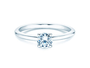 Bague de fiançailles Classic 4 dans 14K or blanc avec diamant 0,40ct H/SI