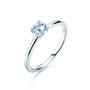 Bague de fiançailles Classic 4 dans 14K or blanc avec diamant 0,40ct H/SI