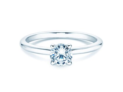 Bague de fiançailles Classic 4 dans 14K or blanc avec diamant 0,50ct H/SI