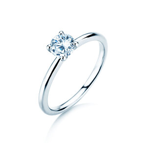 Bague de fiançailles Classic 4 dans 14K or blanc avec diamant 0,50ct H/SI