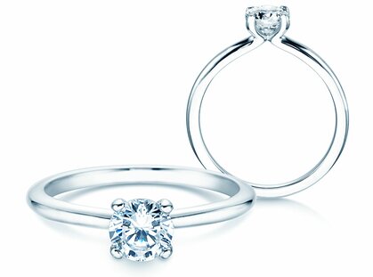 Bague de fiançailles Classic 4 dans 14K or blanc avec diamant 0,60ct G/SI