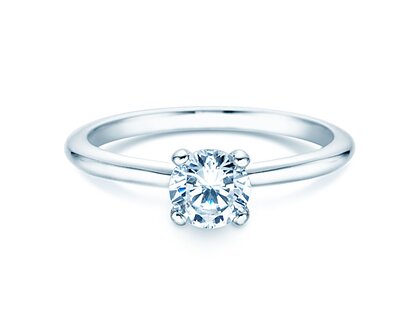 Bague de fiançailles Classic 4 dans 18K or blanc avec diamant 0,60ct H/SI