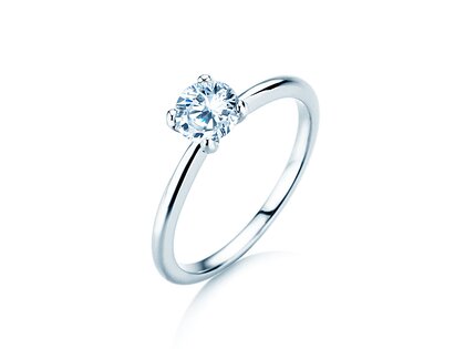 Bague de fiançailles Classic 4 dans 18K or blanc avec diamant 0,60ct H/SI