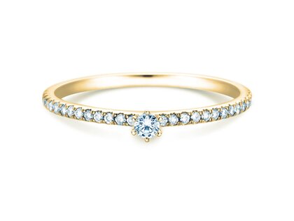 Bague de fiançailles Classic Pavé dans 18K or jaune avec diamants 0,20ct G/SI