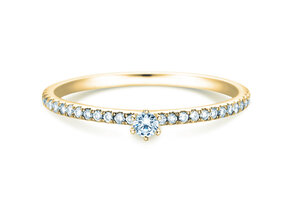 Bague de fiançailles Classic Pavé dans 18K or jaune avec diamants 0,20ct G/SI