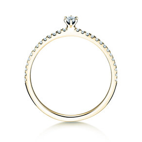 Bague de fiançailles Classic Pavé dans 18K or jaune avec diamants 0,20ct G/SI