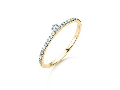 Bague de fiançailles Classic Pavé dans 18K or jaune avec diamants 0,20ct G/SI