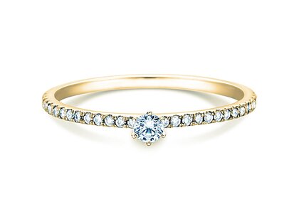 Bague de fiançailles Classic Pavé dans 18K or jaune avec diamants 0,30ct G/SI