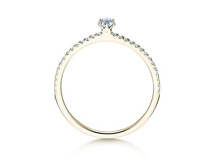 Bague de fiançailles Classic Pavé dans 18K or jaune avec diamants 0,30ct G/SI