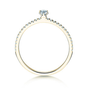 Bague de fiançailles Classic Pavé dans 18K or jaune avec diamants 0,30ct G/SI