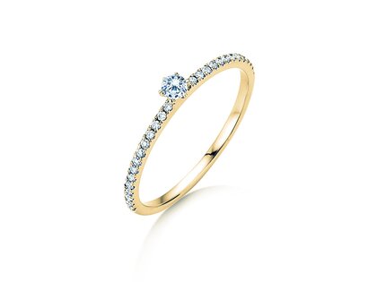Bague de fiançailles Classic Pavé dans 18K or jaune avec diamants 0,30ct G/SI