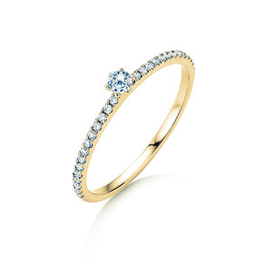 Bague de fiançailles Classic Pavé dans 18K or jaune avec diamants 0,30ct G/SI