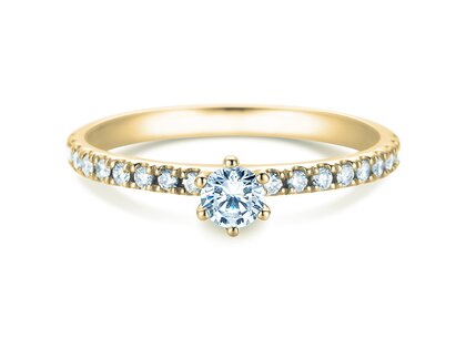 Bague de fiançailles Classic Pavé dans 18K or jaune avec diamants 0,40ct G/SI