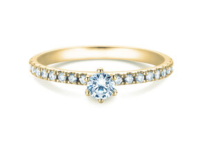 Bague de fiançailles Classic Pavé dans 18K or jaune avec diamants 0,40ct G/SI