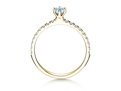 Bague de fiançailles Classic Pavé dans 18K or jaune avec diamants 0,40ct G/SI