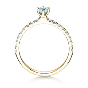 Bague de fiançailles Classic Pavé dans 18K or jaune avec diamants 0,40ct G/SI