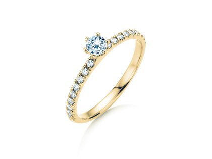 Bague de fiançailles Classic Pavé dans 18K or jaune avec diamants 0,40ct G/SI