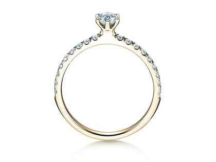 Bague de fiançailles Classic Pavé dans 14K or jaune avec diamants 0,50ct G/SI