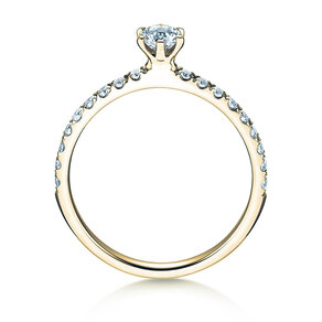 Bague de fiançailles Classic Pavé dans 14K or jaune avec diamants 0,50ct G/SI