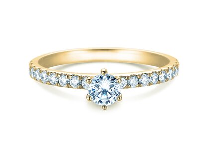 Bague de fiançailles Classic Pavé dans 18K or jaune avec diamants 0,60ct G/SI