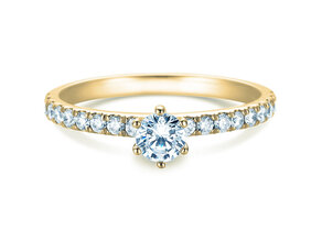Bague de fiançailles Classic Pavé dans 18K or jaune avec diamants 0,60ct G/SI