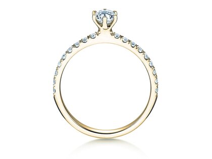 Bague de fiançailles Classic Pavé dans 18K or jaune avec diamants 0,60ct G/SI