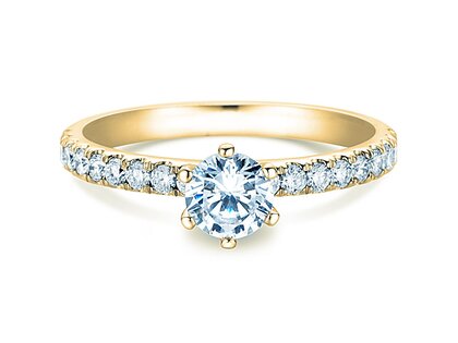 Bague de fiançailles Classic Pavé dans or jaune