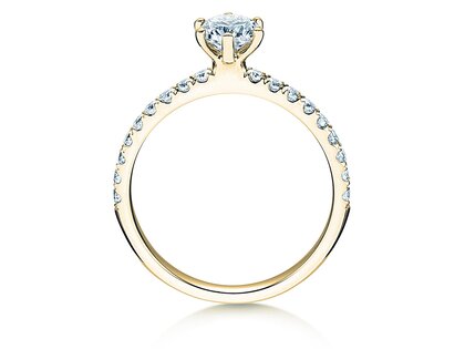 Bague de fiançailles Classic Pavé dans or jaune
