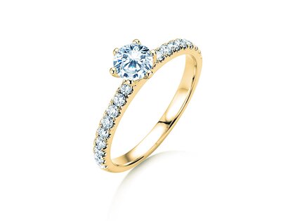 Bague de fiançailles Classic Pavé dans or jaune