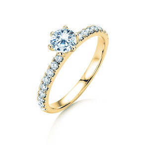 Bague de fiançailles Classic Pavé dans or jaune