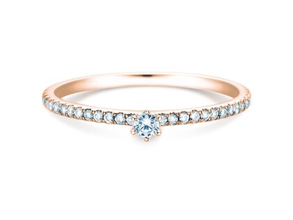 Bague de fiançailles Classic Pavé dans 18K or rose avec diamants 0,20ct G/SI