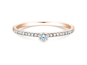 Bague de fiançailles Classic Pavé dans 18K or rose avec diamants 0,20ct G/SI
