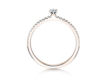 Bague de fiançailles Classic Pavé dans 18K or rose avec diamants 0,20ct G/SI