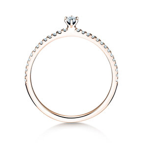 Bague de fiançailles Classic Pavé dans 18K or rose avec diamants 0,20ct G/SI