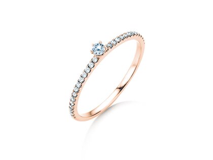 Bague de fiançailles Classic Pavé dans 18K or rose avec diamants 0,20ct G/SI