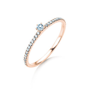 Bague de fiançailles Classic Pavé dans 18K or rose avec diamants 0,20ct G/SI