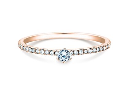Bague de fiançailles Classic Pavé dans 18K or rose avec diamants 0,30ct G/SI