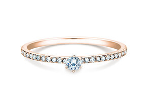 Bague de fiançailles Classic Pavé dans 18K or rose avec diamants 0,30ct G/SI