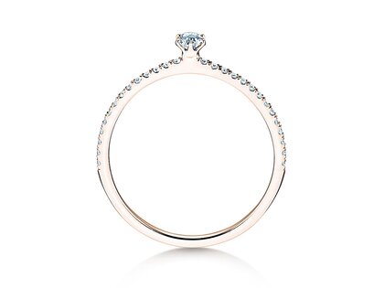 Bague de fiançailles Classic Pavé dans 18K or rose avec diamants 0,30ct G/SI