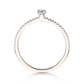 Bague de fiançailles Classic Pavé dans 18K or rose avec diamants 0,30ct G/SI