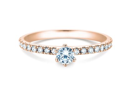 Bague de fiançailles Classic Pavé dans 14K or rose avec diamants 0,40ct G/SI
