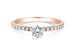 Bague de fiançailles Classic Pavé dans 14K or rose avec diamants 0,40ct G/SI
