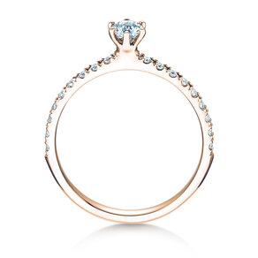 Bague de fiançailles Classic Pavé dans 14K or rose avec diamants 0,40ct G/SI