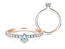 Bague de fiançailles Classic Pavé dans 14K or rose avec diamants 0,50ct G/SI