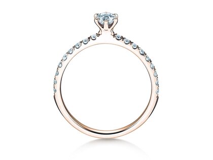 Bague de fiançailles Classic Pavé en 9K or rose avec diamants 0,50ct G/SI